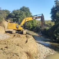 photo des travaux de renaturation de l'Hers à Deyme