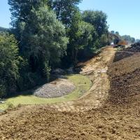 Photo des travaux de renaturation de la Saune à Ste Foy d'Aigrefeuille