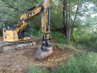 photo des travaux de création de mares à Cuq Toulza