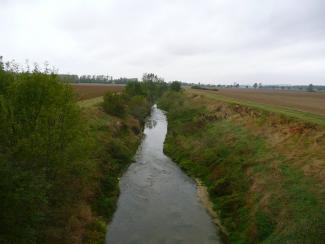 vue aval depuis le pont de la D95 (avant travaux, 2009)