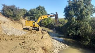 photo des travaux de renaturation de l'Hers à Deyme
