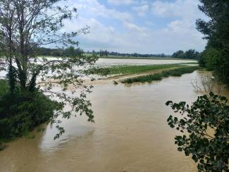 Photo du Girou en crue à Bourg Saint Bernard